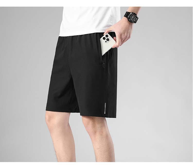 Men's Summer Quick-Dry Sports Shorts with Zipper Pockets Breathable Lightweight & Comfortable Drawstring Short | 8907