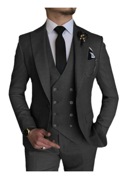 Uomo 3 pezzi vestito su misura matrimonio slim fit business blazer giacca gilet pantaloni smoking | 101