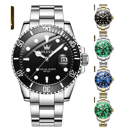 Men's Premium Stainless Steel Band Quartz Watch with Calendar Fashion Wristwatch | OLEVS5885