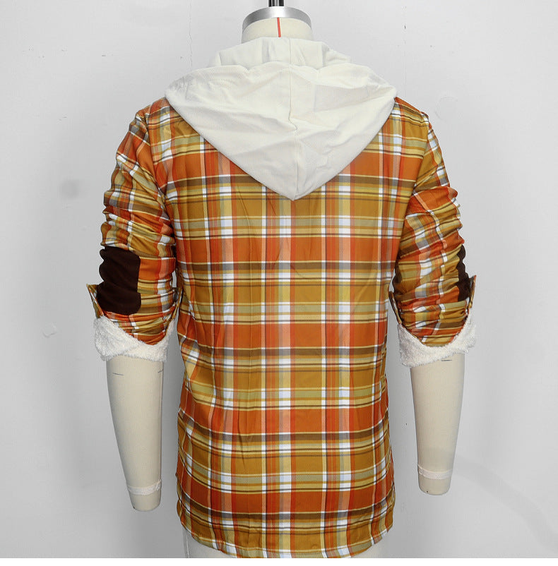Men’s Premium Lightweight Flannel Hoodie – Stylish Cotton Shirt Jacket for Casual Comfort| SY0093