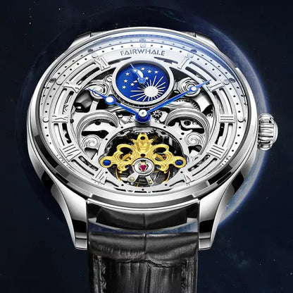 Orologio da polso automatico di lusso meccanico da uomo in acciaio inossidabile impermeabile | J117 