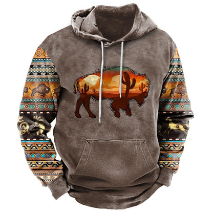 Sweat-shirt à capuche pour homme avec imprimé animal en 3D 