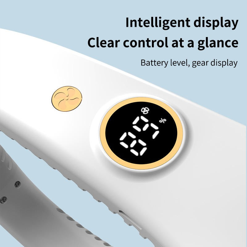 Ventilatore di raffreddamento USB ricaricabile portatile per esterni con display digitale | R8 