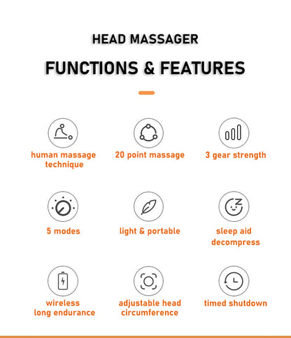 Appareil de massage intelligent pour le cuir chevelu et la tête, appareil de relaxation pour tout le corps, soulage la fatigue, appareil de massage électrique pour le cuir chevelu Octopus | MZ-HM156 