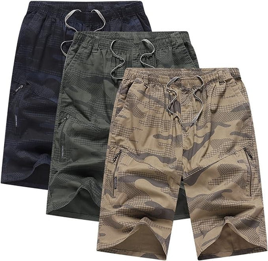 Pantaloncini cargo da lavoro da uomo, estivi, multitasche, mimetici, casual, a metà gamba | SHM3318 