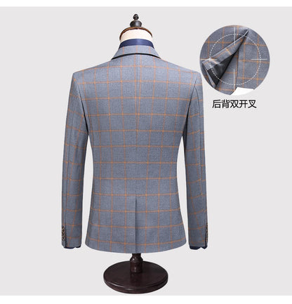 Completo da uomo di qualità premium, 3 pezzi, monopetto, blazer, gilet e pantaloni, casual, da festa e da lavoro, due bottoni, vestibilità elegante | TZ94 
