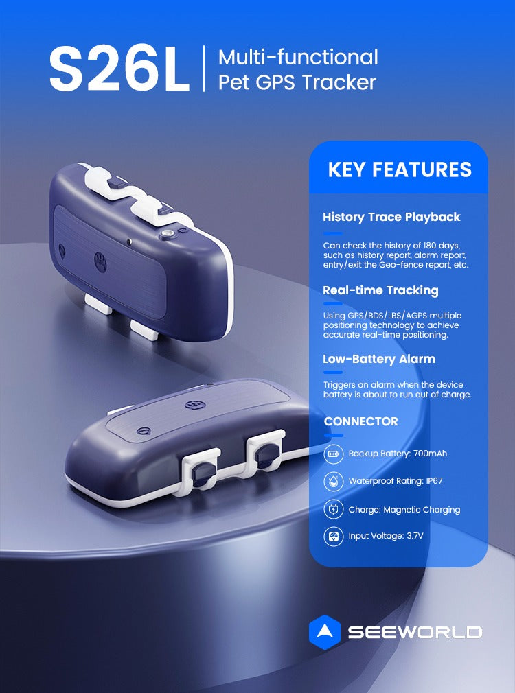 Localizzatore per animali domestici wireless di alta qualità, collare per animali domestici, localizzatore GPS Mini per animali domestici | S26L 