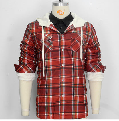 Men’s Premium Lightweight Flannel Hoodie – Stylish Cotton Shirt Jacket for Casual Comfort| SY0093