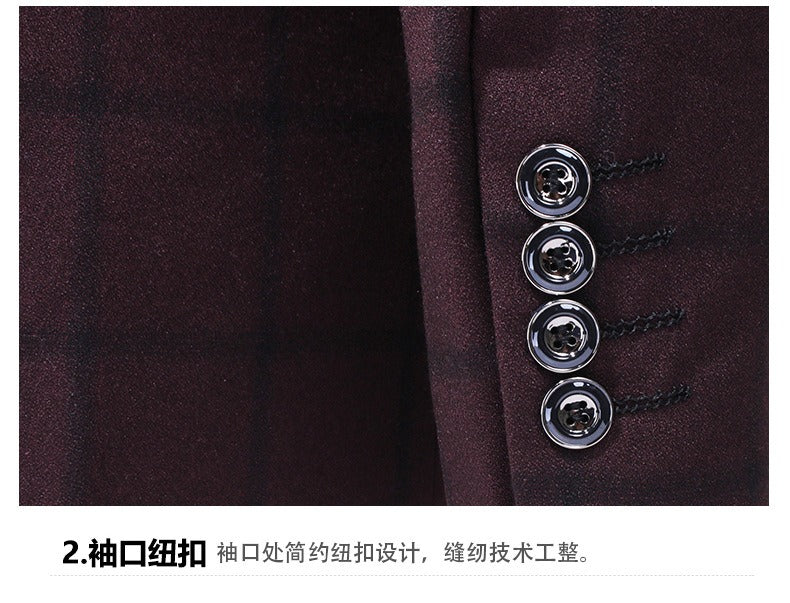 Completo da uomo di qualità premium, 3 pezzi, monopetto, blazer, gilet e pantaloni, casual, da festa e da lavoro, due bottoni, vestibilità elegante | TZ94 