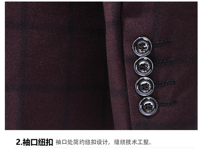 Completo da uomo di qualità premium, 3 pezzi, monopetto, blazer, gilet e pantaloni, casual, da festa e da lavoro, due bottoni, vestibilità elegante | TZ94 