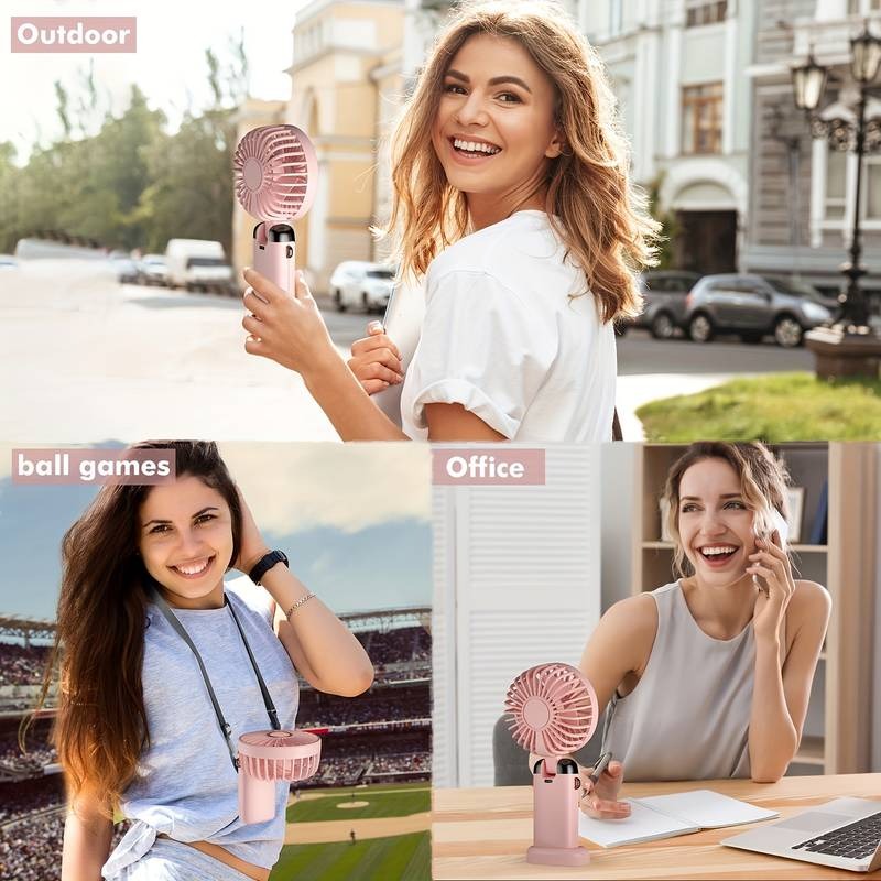 Mini ventilateur portable rechargeable par USB avec 5 vitesses, mini ventilateur pliable à 90 ° avec écran LED, mini ventilateur d'extérieur pour bureau | S12 