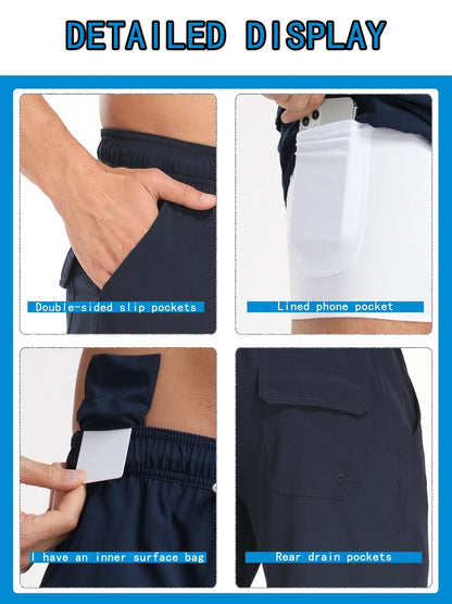 Men’s Quick-Dry Summer Beach Shorts Milk Silk Lined Swim Trunks for Men | 265SCTK