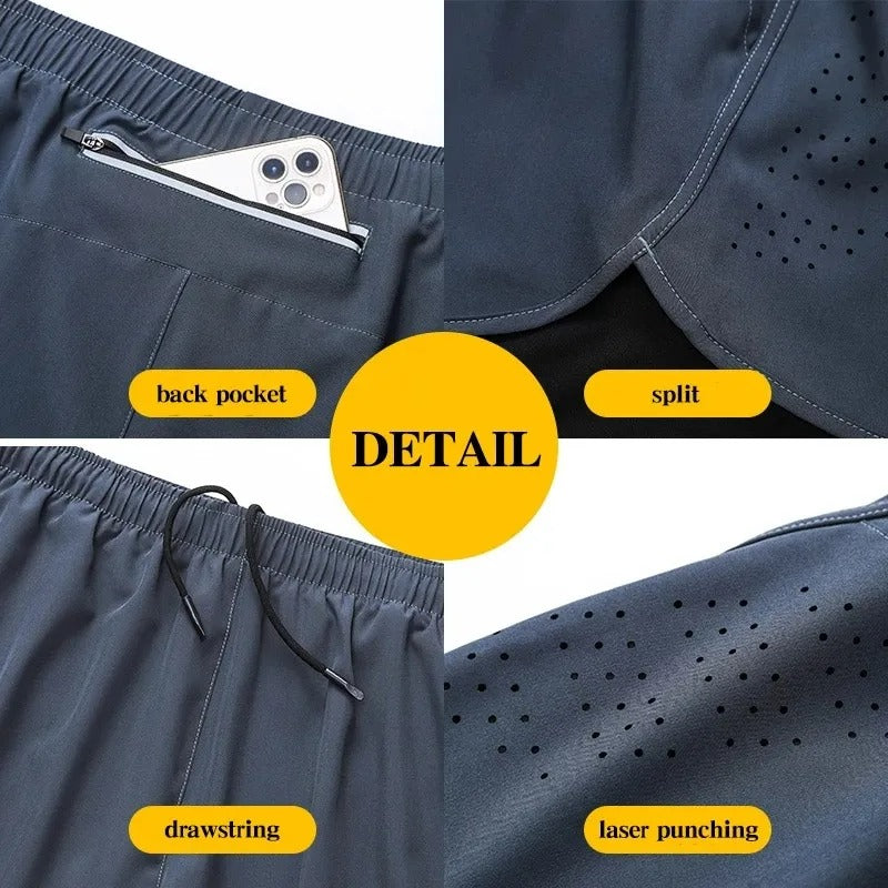Pantaloncini da corsa da uomo, ad asciugatura rapida, traspiranti, per allenamento attivo | DK22001 
