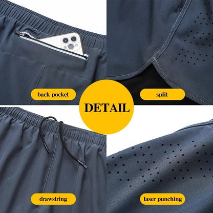 Pantaloncini da corsa da uomo, ad asciugatura rapida, traspiranti, per allenamento attivo | DK22001 