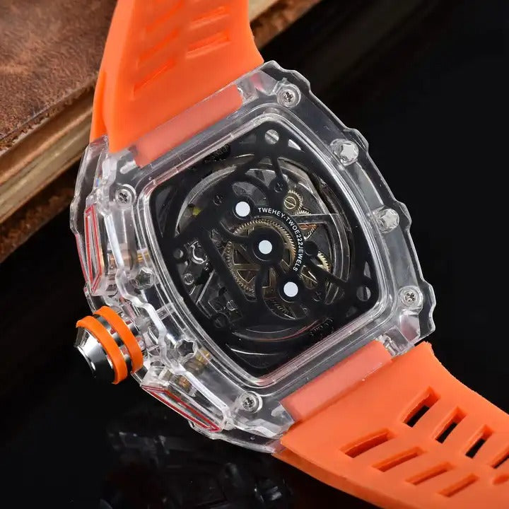 Men's Luxury Best Sports Watch Transparent Case Chronograph New Gift Watches |