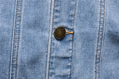 Giacca invernale da uomo a maniche lunghe in cotone casual taglie forti in denim | jk609 