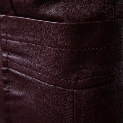 Giacca da uomo in pelle casual classica da lavoro motociclette PU giacca in pelle cappotto | 1412 