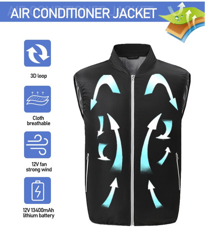 Gilet estivo senza maniche con protezione solare per esterni, gilet rinfrescante con aria condizionata | 5727 