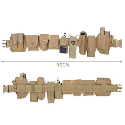 10-in-1 Tactical Utility Belt with Detachable Pouches – Security & Airsoft | AKM-007