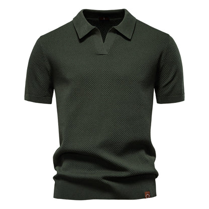 Men's Pineapple Knit Texture Polo Shirt - 2025 Summer Relaxed Fit Short Sleeve Top | PSD8025