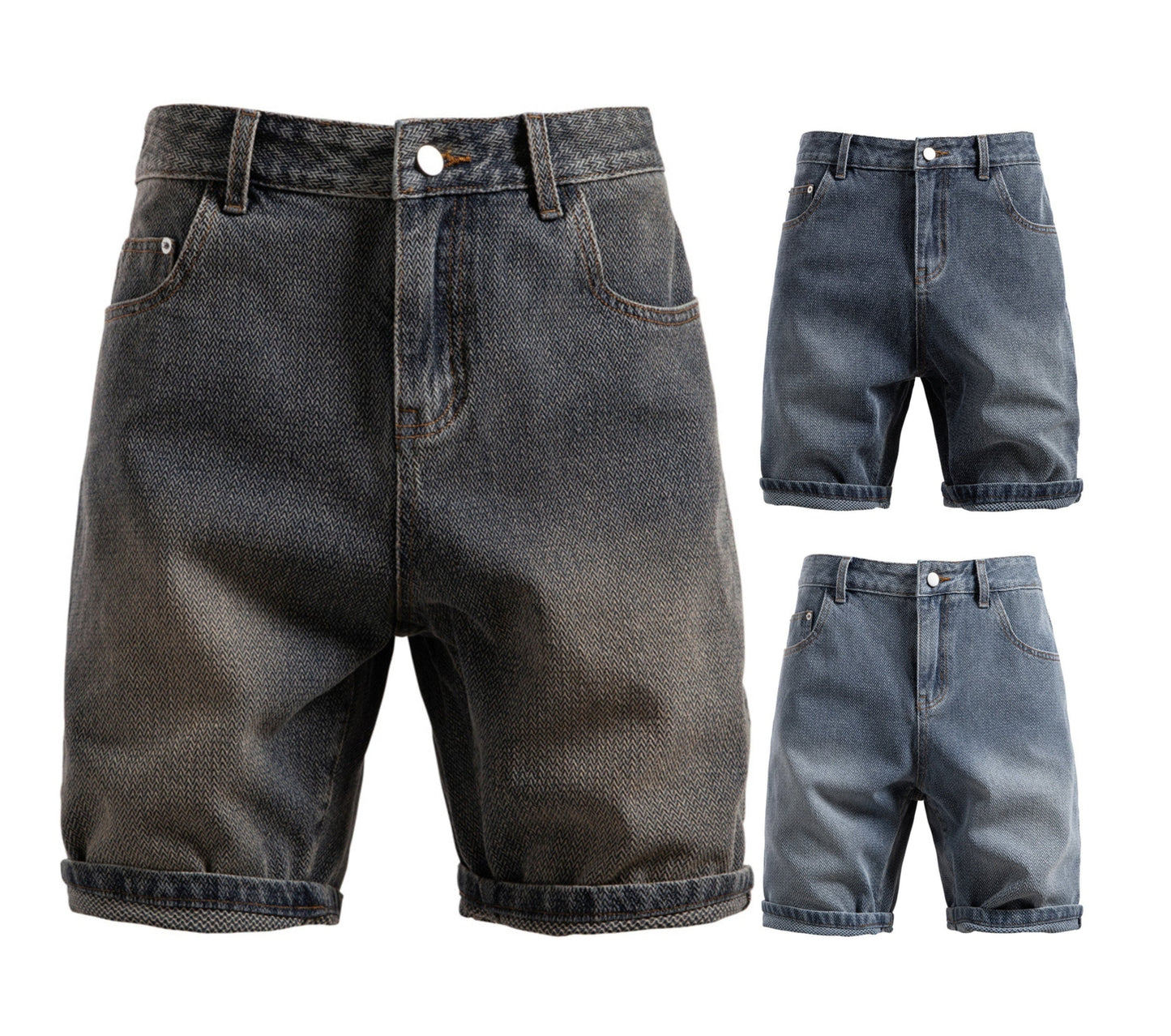 Men's Vintage Straight-Leg Denim Shorts - 2025 Summer Mid-Thigh Casual Jeans Shorts | ST0018