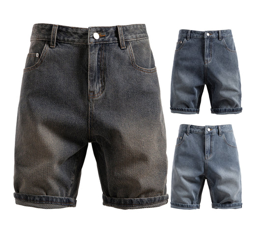 Men's Vintage Straight-Leg Denim Shorts - 2025 Summer Mid-Thigh Casual Jeans Shorts | ST0018