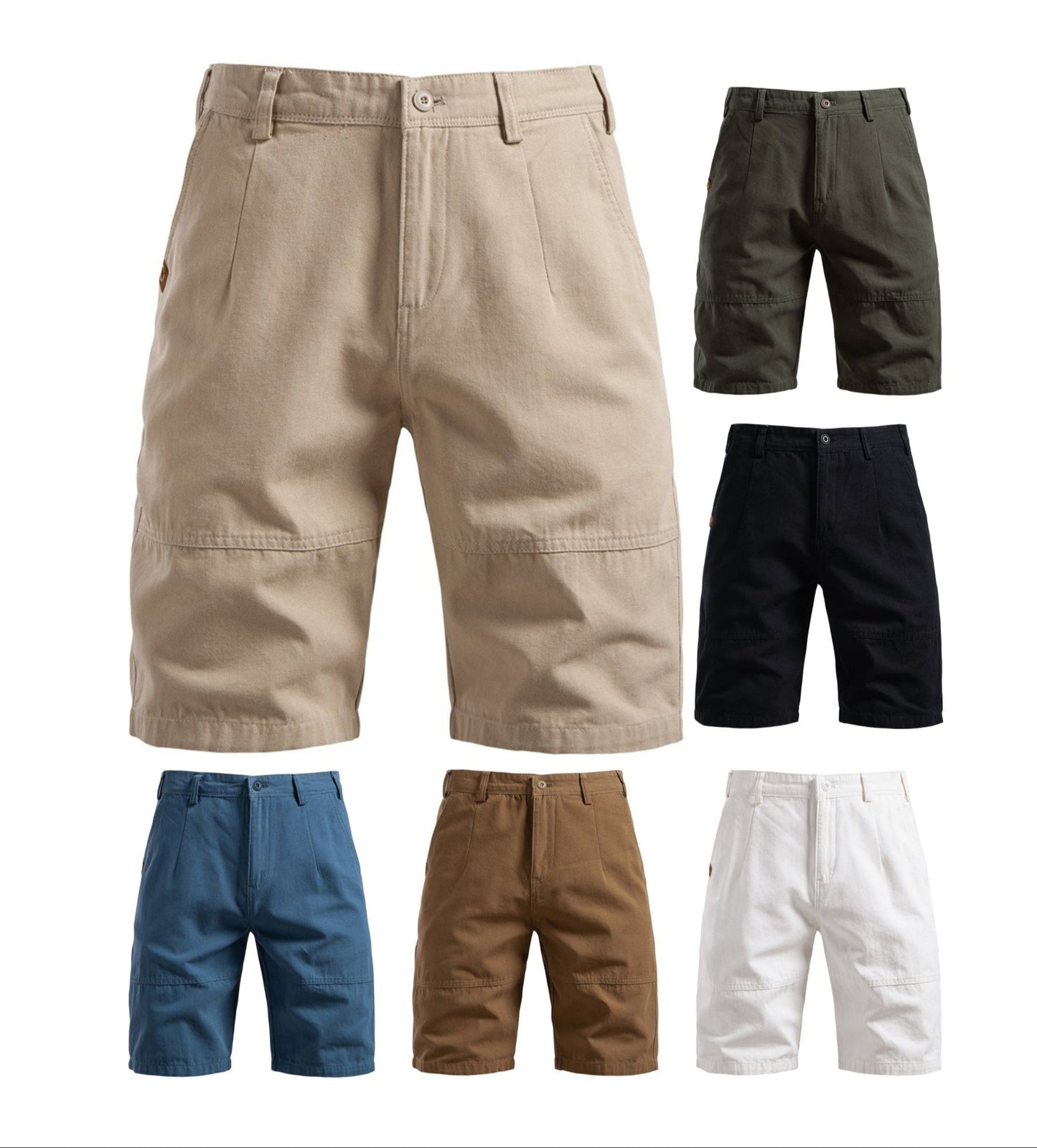 Men's 100% Cotton Cargo Shorts - 2025 Summer Straight-Leg 5-Inch Casual Shorts | MZ0312