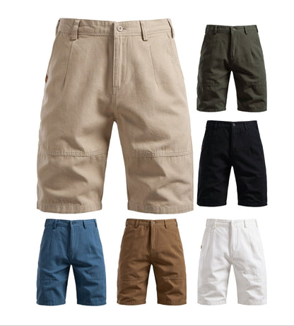 Men's 100% Cotton Cargo Shorts - 2025 Summer Straight-Leg 5-Inch Casual Shorts | MZ0312