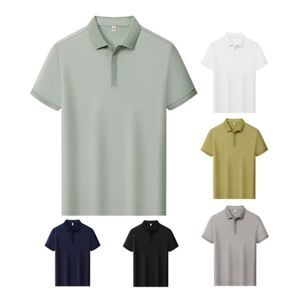 Premium Silk-Blend Polo Shirt for Men & Women – Antibacterial, Hidden Buttons, Lightweight Summer 2025 Style | L11-8318