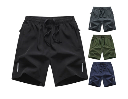 Men's Summer Quick-Dry Sports Shorts with Zipper Pockets Breathable Lightweight & Comfortable Drawstring Short | 8907
