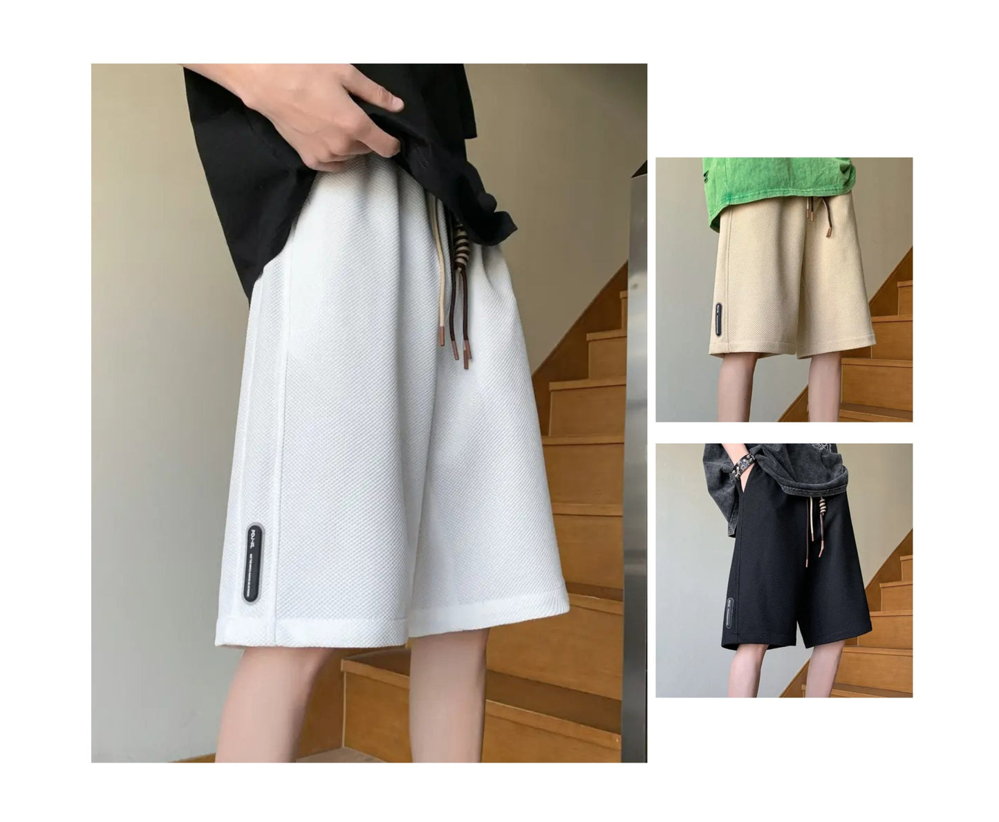 Men's Lightweight Waffle-Knit Lounge Shorts – Loose Fit Quick-Dry Athletic Shorts with Drawstring Waist for Summer | DK34