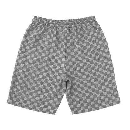 Men’s Trendy Checkerboard Polo Shirt & Matching Shorts Two-Piece Summer Outfit Set | CW-25