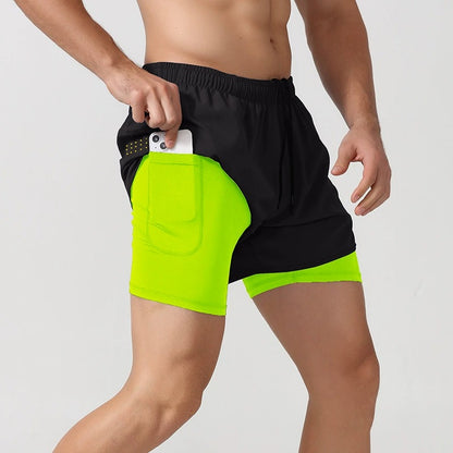 Men's 3/4 Running Shorts - Quick-Dry, Anti-Slip, Double-Layer Gym & Marathon Shorts | DK22001&WDK22001