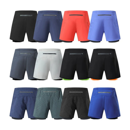 Men's 3/4 Running Shorts - Quick-Dry, Anti-Slip, Double-Layer Gym & Marathon Shorts | DK22001&WDK22001