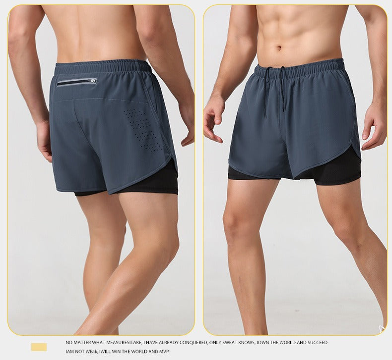 Men's 3/4 Running Shorts - Quick-Dry, Anti-Slip, Double-Layer Gym & Marathon Shorts | DK22001&WDK22001