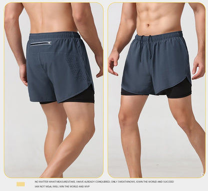 Men's 3/4 Running Shorts - Quick-Dry, Anti-Slip, Double-Layer Gym & Marathon Shorts | DK22001&WDK22001