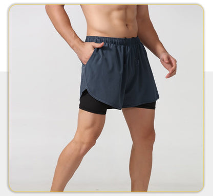 Men's 3/4 Running Shorts - Quick-Dry, Anti-Slip, Double-Layer Gym & Marathon Shorts | DK22001&WDK22001