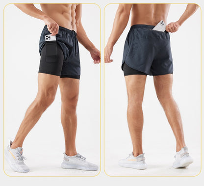 Men's 3/4 Running Shorts - Quick-Dry, Anti-Slip, Double-Layer Gym & Marathon Shorts | DK22001&WDK22001