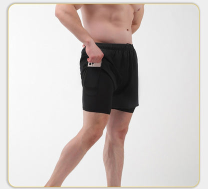 Men's 3/4 Running Shorts - Quick-Dry, Anti-Slip, Double-Layer Gym & Marathon Shorts | DK22001&WDK22001