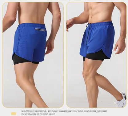 Men's 3/4 Running Shorts - Quick-Dry, Anti-Slip, Double-Layer Gym & Marathon Shorts | DK22001&WDK22001