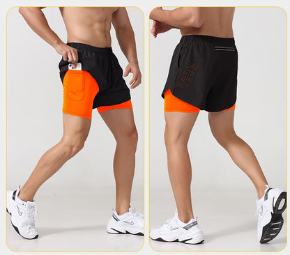 Men's 3/4 Running Shorts - Quick-Dry, Anti-Slip, Double-Layer Gym & Marathon Shorts | DK22001&WDK22001