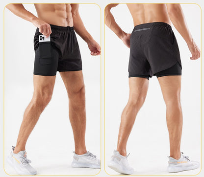 Men's 3/4 Running Shorts - Quick-Dry, Anti-Slip, Double-Layer Gym & Marathon Shorts | DK22001&WDK22001