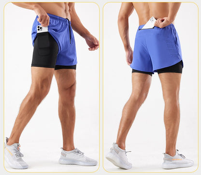 Men's 3/4 Running Shorts - Quick-Dry, Anti-Slip, Double-Layer Gym & Marathon Shorts | DK22001&WDK22001