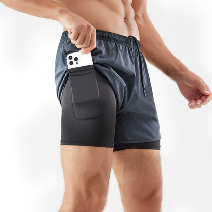 Men's 3/4 Running Shorts - Quick-Dry, Anti-Slip, Double-Layer Gym & Marathon Shorts | DK22001&WDK22001