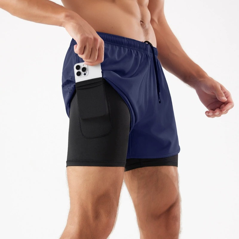 Men's 3/4 Running Shorts - Quick-Dry, Anti-Slip, Double-Layer Gym & Marathon Shorts | DK22001&WDK22001