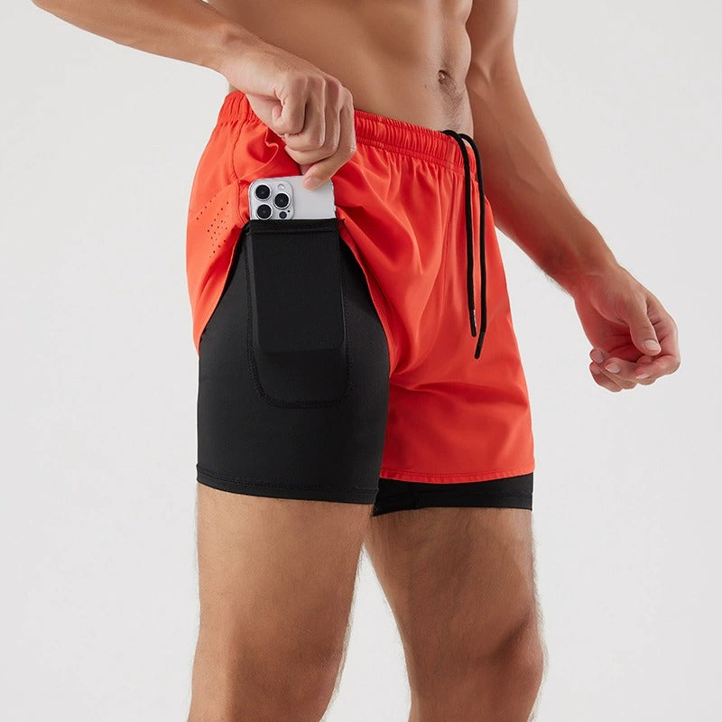 Men's 3/4 Running Shorts - Quick-Dry, Anti-Slip, Double-Layer Gym & Marathon Shorts | DK22001&WDK22001