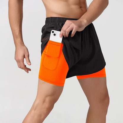 Men's 3/4 Running Shorts - Quick-Dry, Anti-Slip, Double-Layer Gym & Marathon Shorts | DK22001&WDK22001