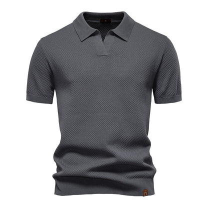 Men's Pineapple Knit Texture Polo Shirt - 2025 Summer Relaxed Fit Short Sleeve Top | PSD8025