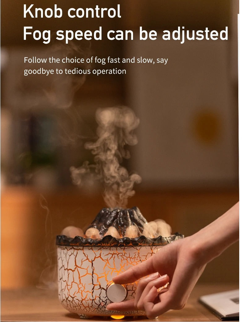 Lava Cracked Volcano Essential Oil Diffusor Jellyfish Spray Simulation Fire Flame Effect Air Humidifier Home Diffuser | V21b pro