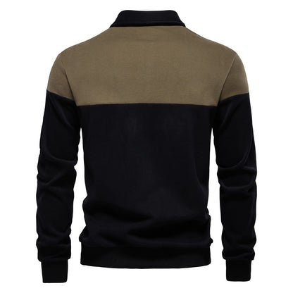 Men's Long Sleeve Polo Collar Sweatshirt - 2025 Spring Casual Streetwear Top | HD3006